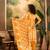 Women's mustard yellow & white geometric printed kurta with trousers & dupatta