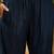 Women's dark teal blue & beige geometric printed kurta with trousers & dupatta