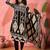 Women's black & beige geometric printed kurta with trousers & dupatta