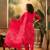 Women's pink & white bandhani printed kurta with trousers & dupatta