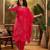 Women's pink & white bandhani printed kurta with trousers & dupatta