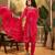 Women's pink & white bandhani printed kurta with trousers & dupatta