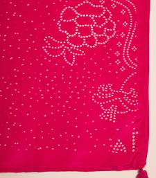 Women's magenta pink & white bandhani printed kurta with trousers & dupatta