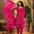 Women's magenta pink & white bandhani printed kurta with trousers & dupatta