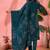 Women's bottle green floral printed kurta with trousers & dupatta