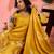Women's yellow & cream floral printed kurta with trousers & dupatta