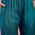 Women's teal blue & cream floral printed kurta with trousers & dupatta