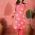Women's peach & white floral printed kurta with trousers & dupatta
