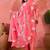 Women's peach & white floral printed kurta with trousers & dupatta