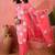 Women's peach & white floral printed kurta with trousers & dupatta