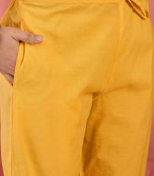 Women's yellow & white floral printed kurta with trousers & dupatta