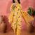 Women's yellow & white floral printed kurta with trousers & dupatta