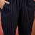 Women's navy blue & white floral printed kurta with trousers & dupatta