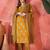 Women's mustard & brown ethnic motifs printed kurta with trousers & dupatta