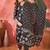 Women's black & white floral printed kurta with trousers & dupatta