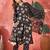 Women's black & white floral printed kurta with trousers & dupatta