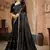 Black color siroski stone work rimzhim patta saree with  blouse