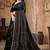 Black color siroski stone work rimzhim patta saree with  blouse