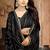 Black color siroski stone work rimzhim patta saree with  blouse
