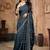 Blue color siroski stone work rimzhim patta saree with  blouse