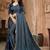 Blue color siroski stone work rimzhim patta saree with  blouse
