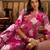 Women's pink & white floral printed a-line kurta with trousers