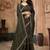 Mehandi color siroski stone work rimzhim patta saree with  blouse
