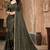Mehandi color siroski stone work rimzhim patta saree with  blouse