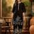 Women's black & cream floral printed kurta with palazzo