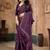 Purple color siroski stone work rimzhim patta saree with  blouse