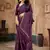 Purple color siroski stone work rimzhim patta saree with  blouse