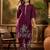 Women's wine & cream floral printed kurta with palazzo