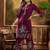Women's wine & cream floral printed kurta with palazzo