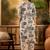 Women's cream & blue floral printed kurta with palazzo
