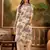 Women's cream & brown floral printed kurta with palazzo