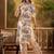 Women's cream & brown floral printed kurta with palazzo