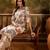 Women's cream & brown floral printed kurta with palazzo