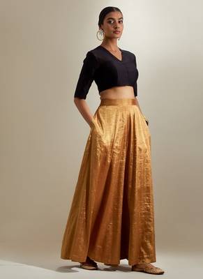 Black plain silk palazzo set 3