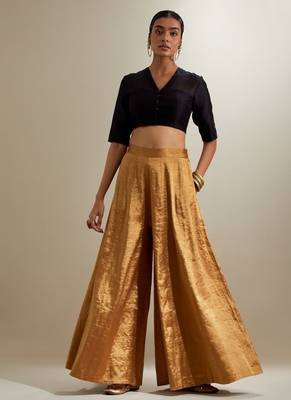 Black plain silk palazzo set 5