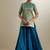 Blue plain silk sharara