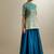 Blue plain silk sharara