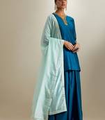 Blue plain chanderi sharara