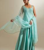 Blue plain chanderi sharara