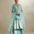 Blue plain silk anarkali