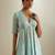 Blue plain silk anarkali