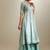 Blue plain silk anarkali