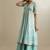 Blue plain silk anarkali