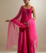 Hot pink plain chanderi sharara