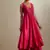 Hot pink plain chanderi kurta set