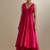 Hot pink plain chanderi kurta set
